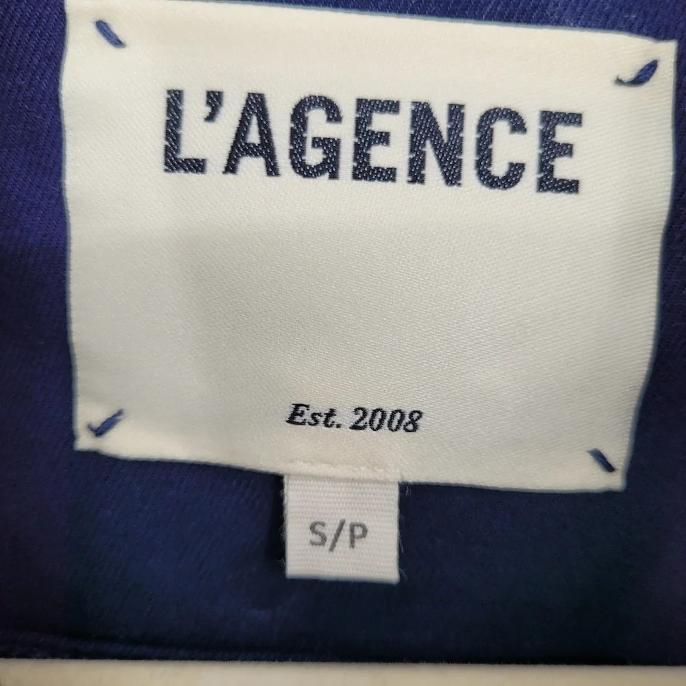 L’agence | Celine Slim Jacket In Marine Ocean Blue denim size small Petit - Picture 5 of 12